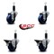 Service Caster 3'' Solid Poly Wheel Swivel 1-1/8'' Expanding Stem Caster Set 2 Brakes, 4PK SCC-EX20S314-SPUS-2-PLB-2-118 - alternate 3